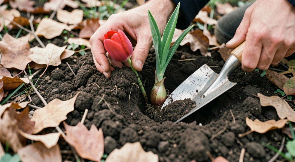 Editorial garden scene kept with the record for Dry Plot Gardening: Soil, Water and Bulbs