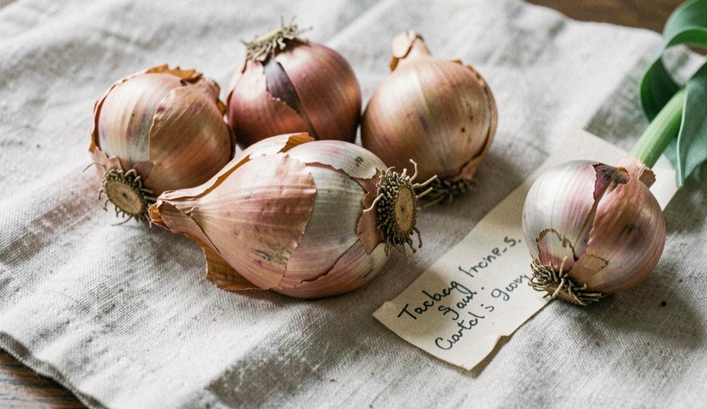 Editorial garden scene kept with the record for Storing Tulip Bulbs and Tools Over Winter